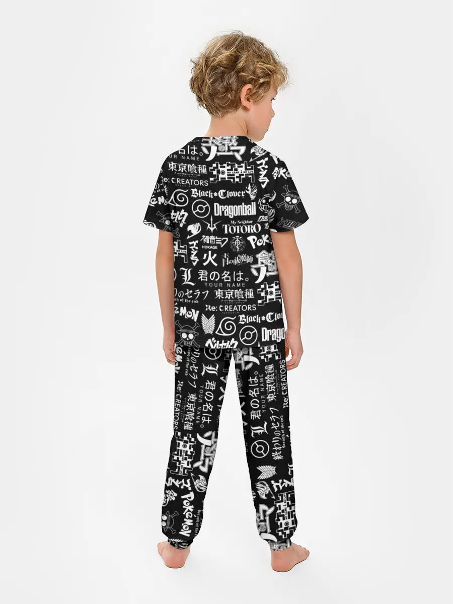 Детская пижама с брюками / ЛОГО АНИМЕ МУЛЬТФИЛЬМОВ