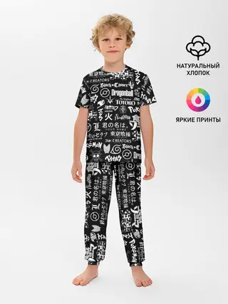Детская пижама с брюками / ЛОГО АНИМЕ МУЛЬТФИЛЬМОВ