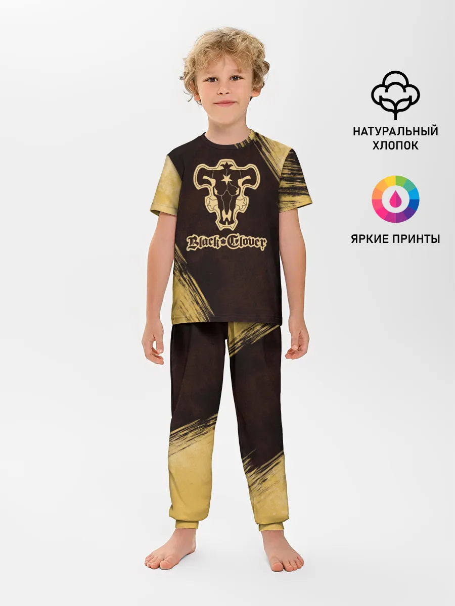 Детская пижама с брюками / Черный Клевер