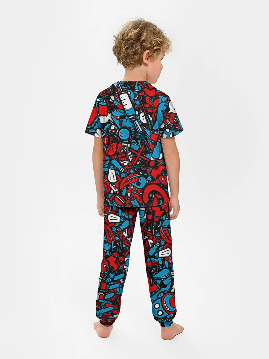 Детская пижама с брюками / Красно синие безумие