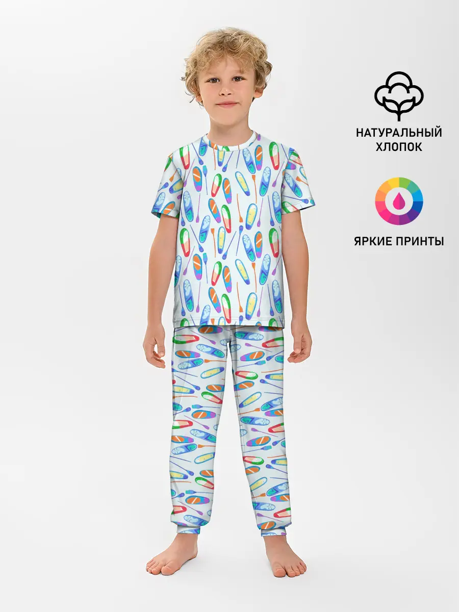 Детская пижама с брюками / доски для серфинга