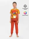 Детская пижама с брюками / Пика - пика оранжевый