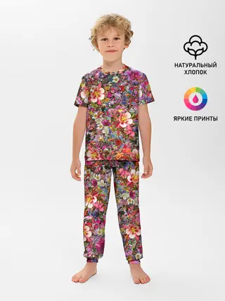 Детская пижама с брюками / Разные цветы