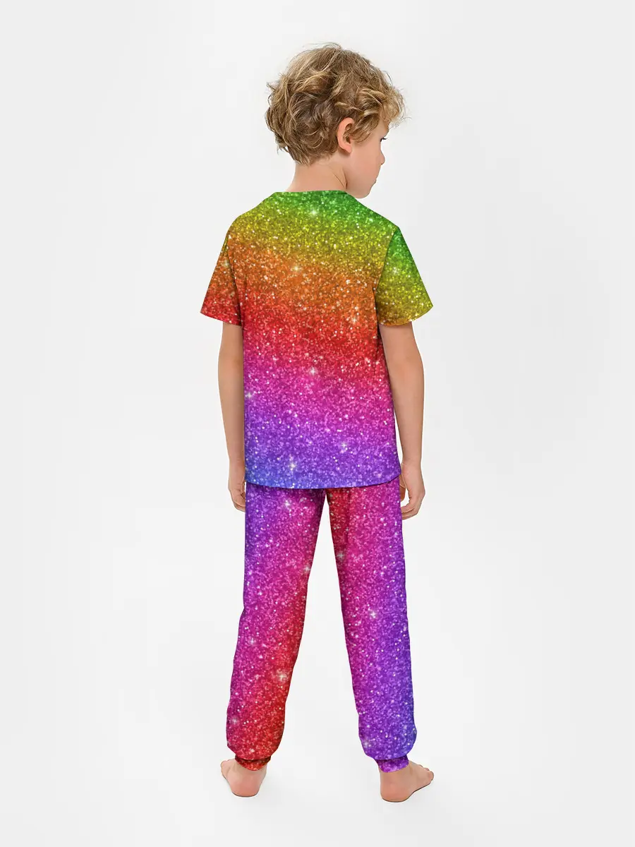 Детская пижама с брюками / Блестки радуги