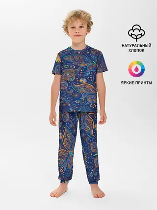 Детская пижама с брюками / Необычные узоры