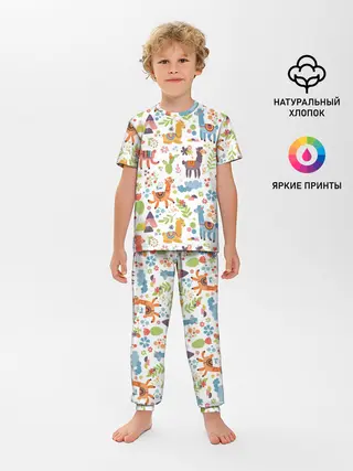 Детская пижама с брюками / Ламы