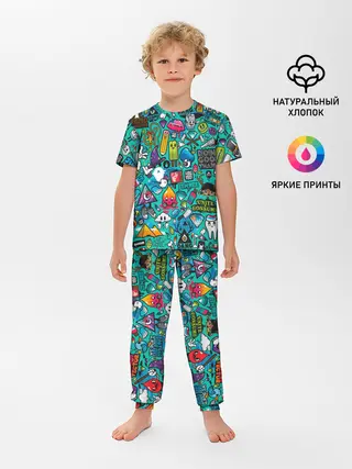Детская пижама с брюками / стикербомбинг