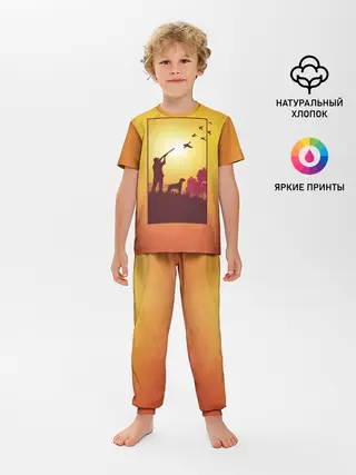 Детская пижама с брюками / Охотник с собакой