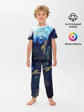 Детская пижама с брюками / лес
