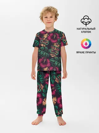Детская пижама с брюками / Тропический