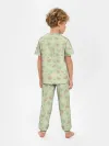 Детская пижама с брюками / Сердечки на светло зеленом фоне