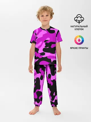 Детская пижама с брюками / Цветной камуфляж