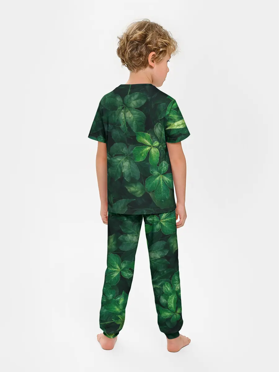 Детская пижама с брюками / Тропическая листва | Тропики