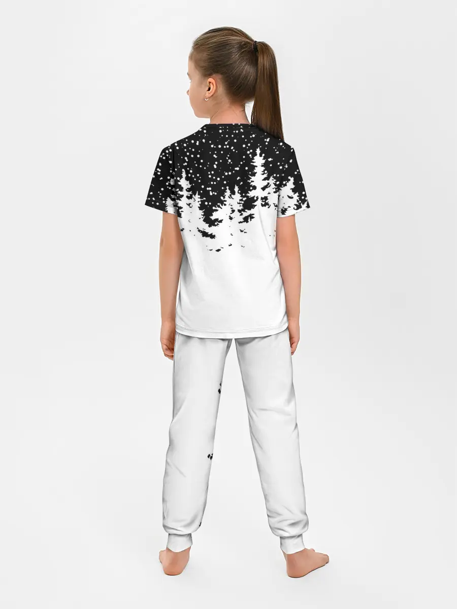 Детская пижама с брюками / Тигр в шубе Санта Клауса