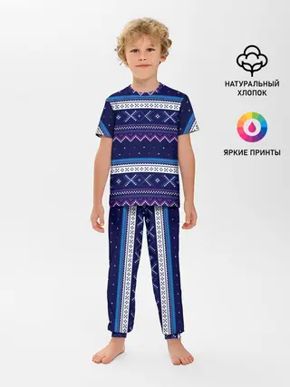Детская пижама с брюками / Яркий узор 2