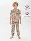 Детская пижама с брюками / принт в стиле тату