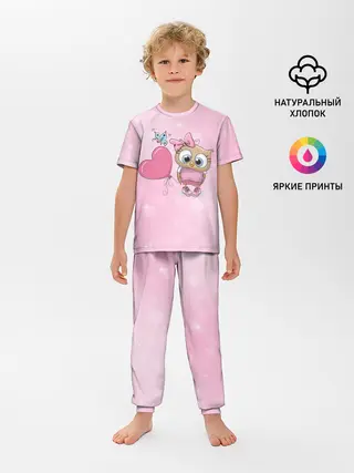 Детская пижама с брюками / Совушка с шариком