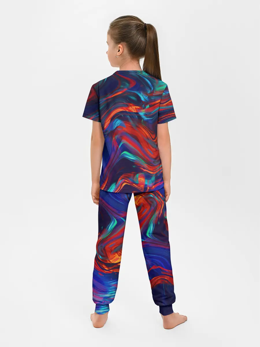 Детская пижама с брюками / Абстракция краски