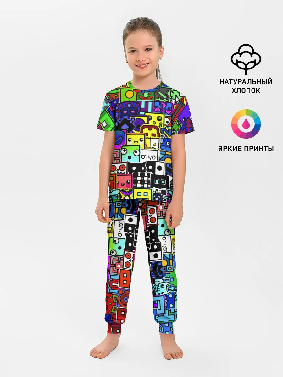 Детская пижама с брюками / GEOMETRY DASH ВСЕ СКИНЫ