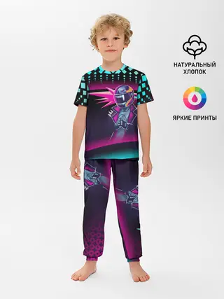 Детская пижама с брюками / НЕОНОВЫЙ ГОНЩИК