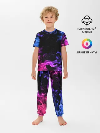 Детская пижама с брюками / ОГОНЬ НЕОН