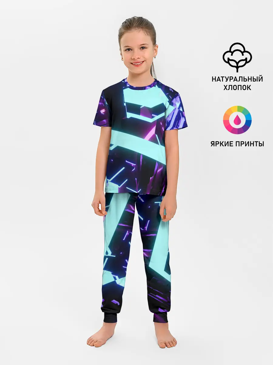 Детская пижама с брюками / Blue Neons