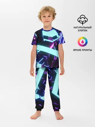 Детская пижама с брюками / Blue Neons
