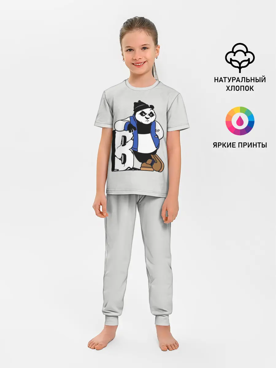 Детская пижама с брюками / Серьёзная Панда