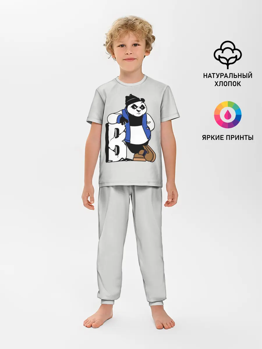 Детская пижама с брюками / Серьёзная Панда