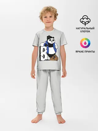 Детская пижама с брюками / Серьёзная Панда
