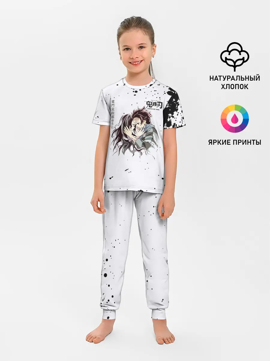 Детская пижама с брюками / Танджиро и Незуко Камадо