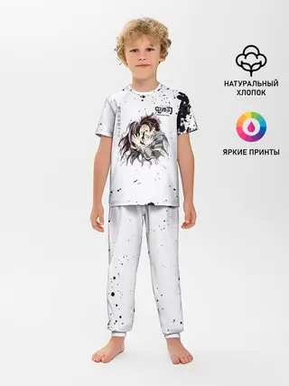 Детская пижама с брюками / Танджиро и Незуко Камадо