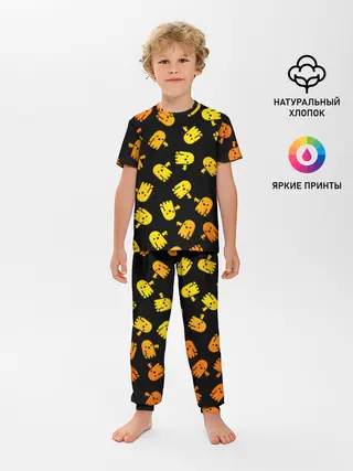 Детская пижама с брюками / BOO! ПРИЗРАК, ПРИВЕДЕНИЕ ХЕЛЛОУИН ОРАНЖЕВЫЙ