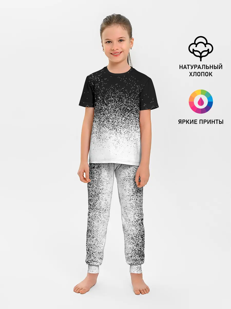 Детская пижама с брюками / BLACK AND WHITE ABSTRACTION