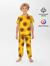 Детская пижама с брюками / Принт подсолнухи желтый