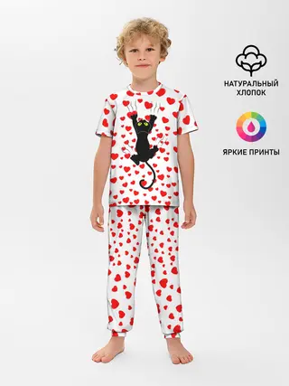 Детская пижама с брюками / Котейка