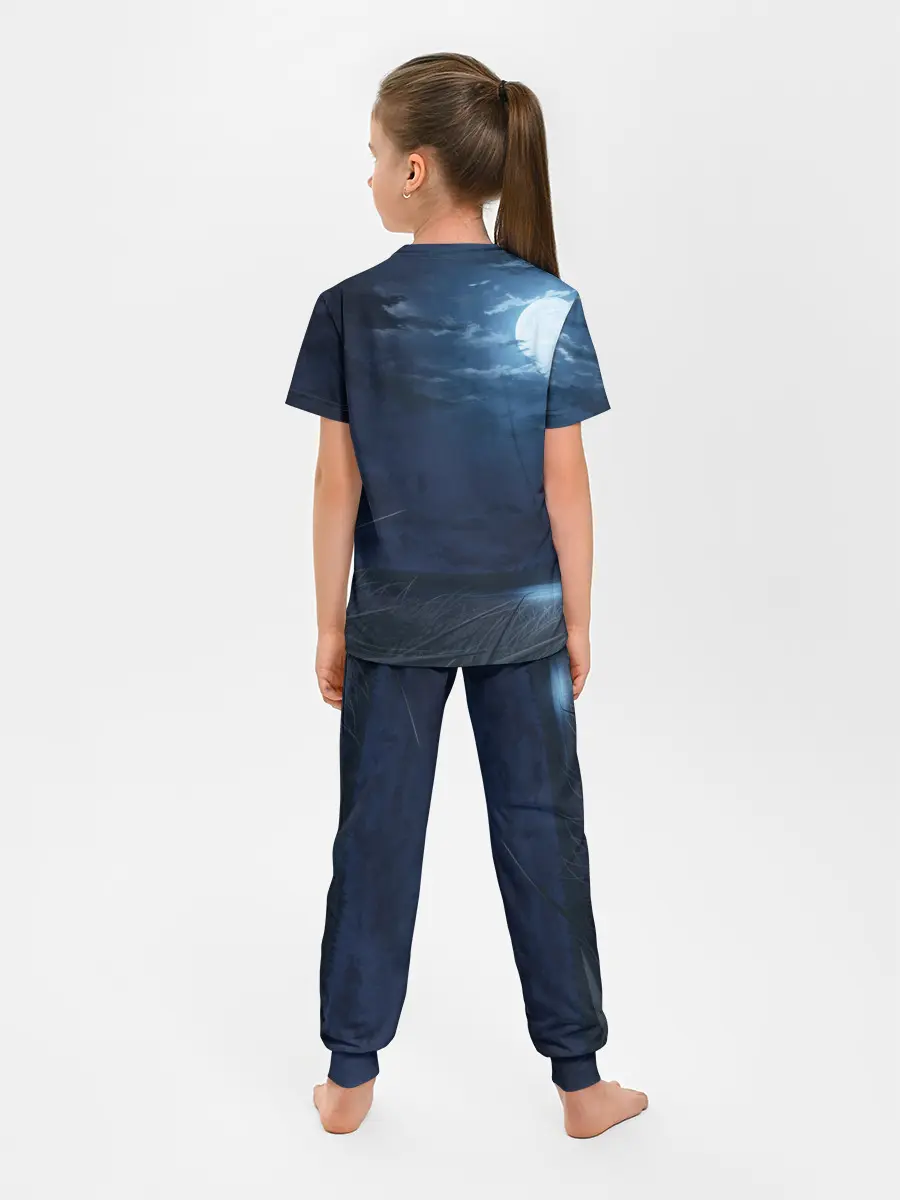 Детская пижама с брюками / Ночное поле