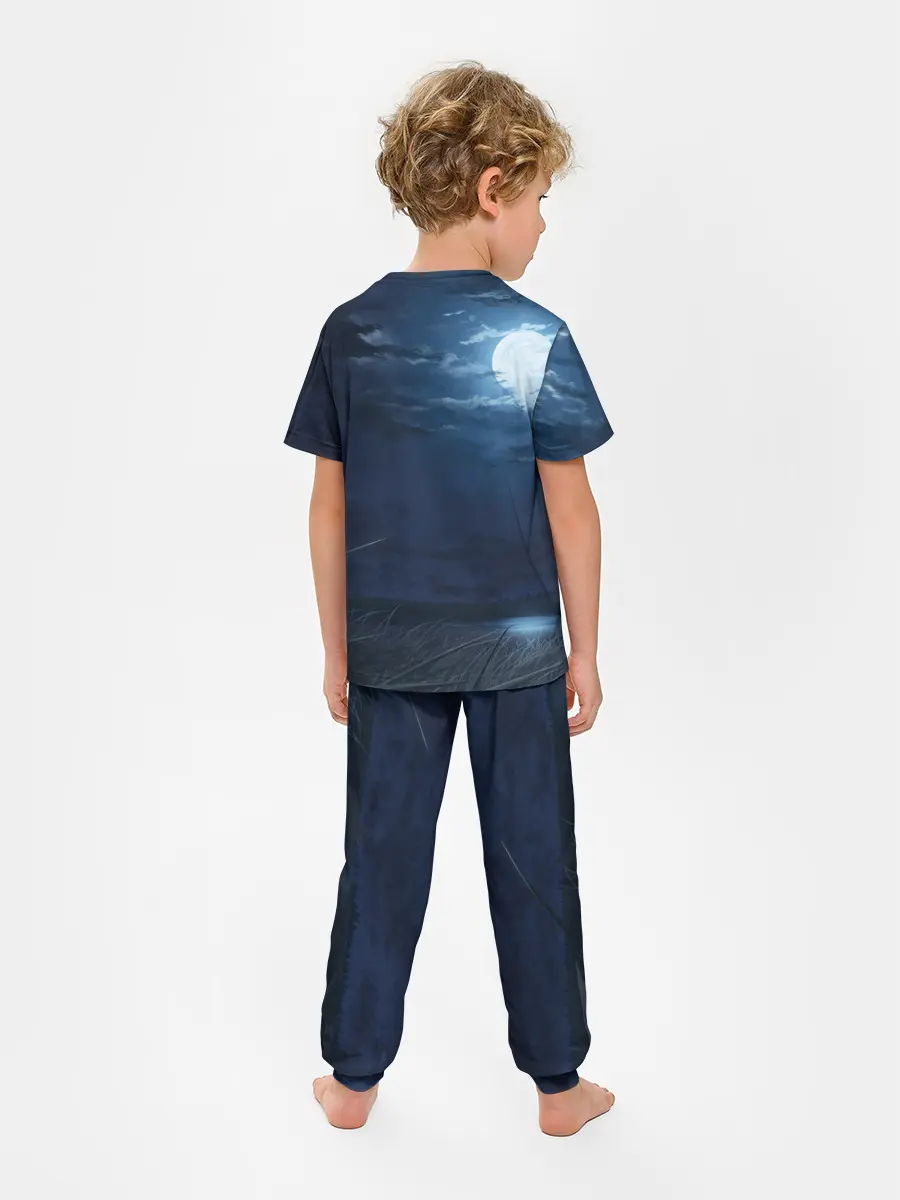 Детская пижама с брюками / Ночное поле