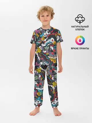 Детская пижама с брюками / Покерный коллаж