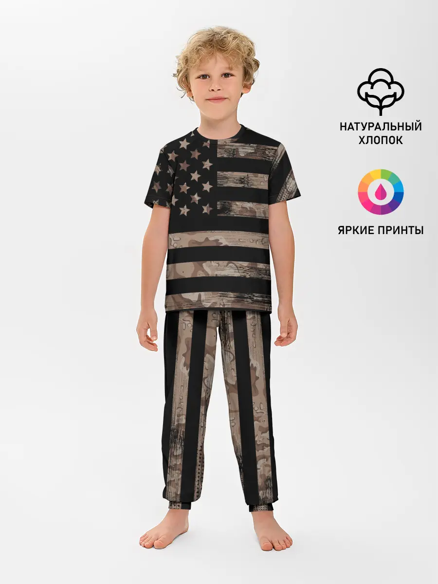 Детская пижама с брюками / American Flag Camo