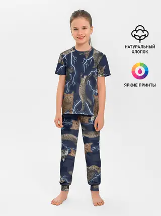 Детская пижама с брюками / Коты