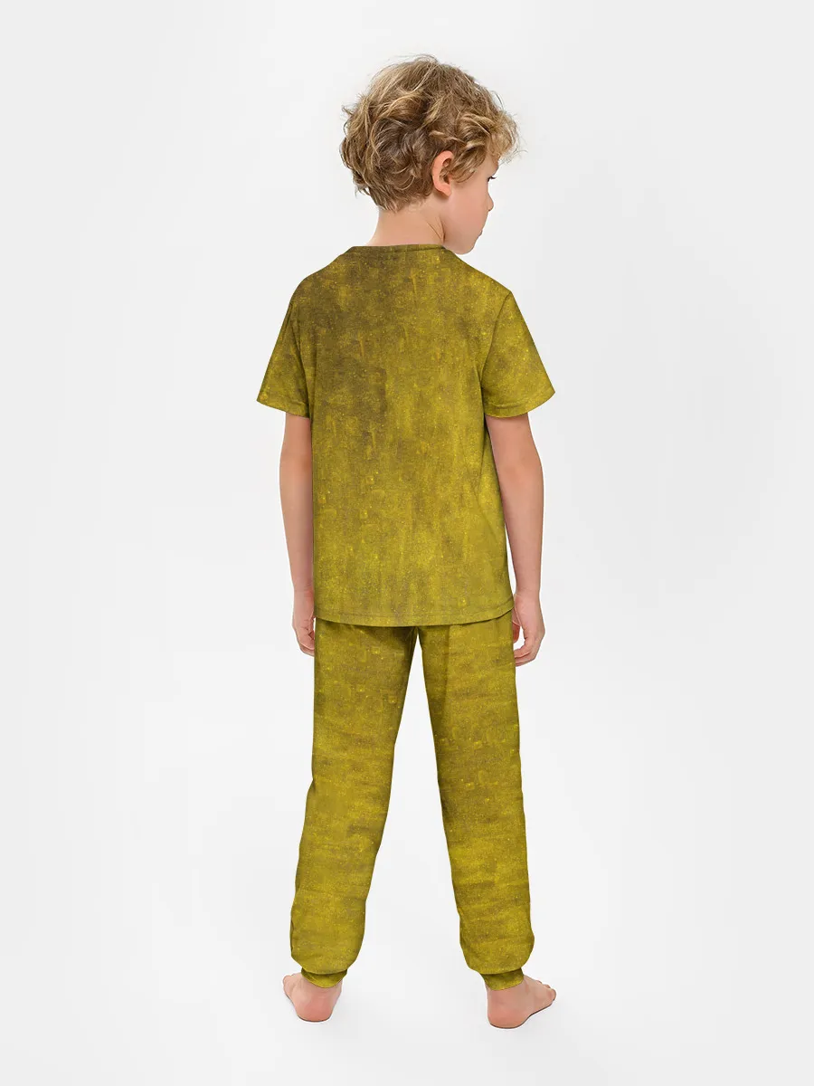 Детская пижама с брюками / Влюблённые поцелуй художник Климт