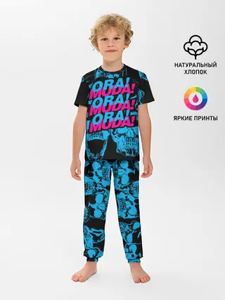 Детская пижама с брюками / Ора Муда синие черепа