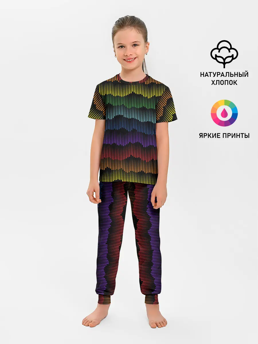 Детская пижама с брюками / Радуга