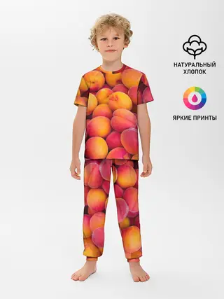 Детская пижама с брюками / Персики