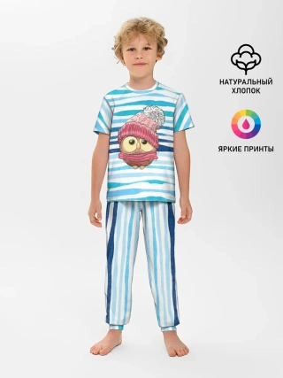 Детская пижама с брюками / Сова в шапке