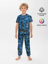 Детская пижама с брюками / Поле синих цветов фиалки лето