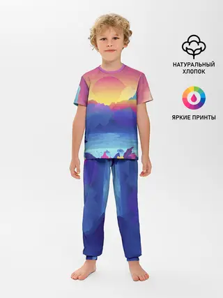 Детская пижама с брюками / Красочные Горы