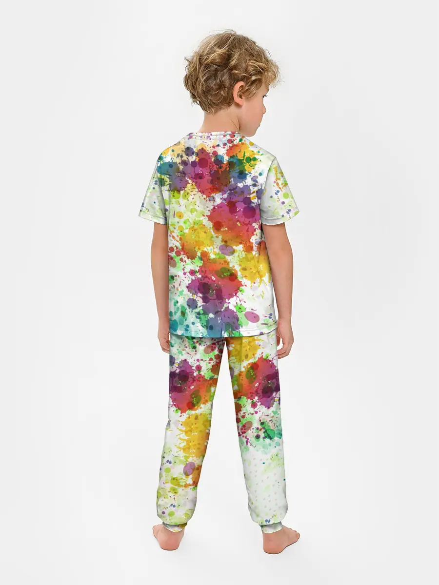 Детская пижама с брюками / Красно-жёлтые пятна