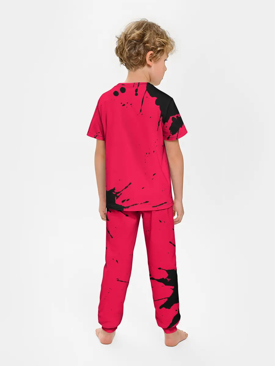 Детская пижама с брюками / AMONG US - ORANGE & GREEN